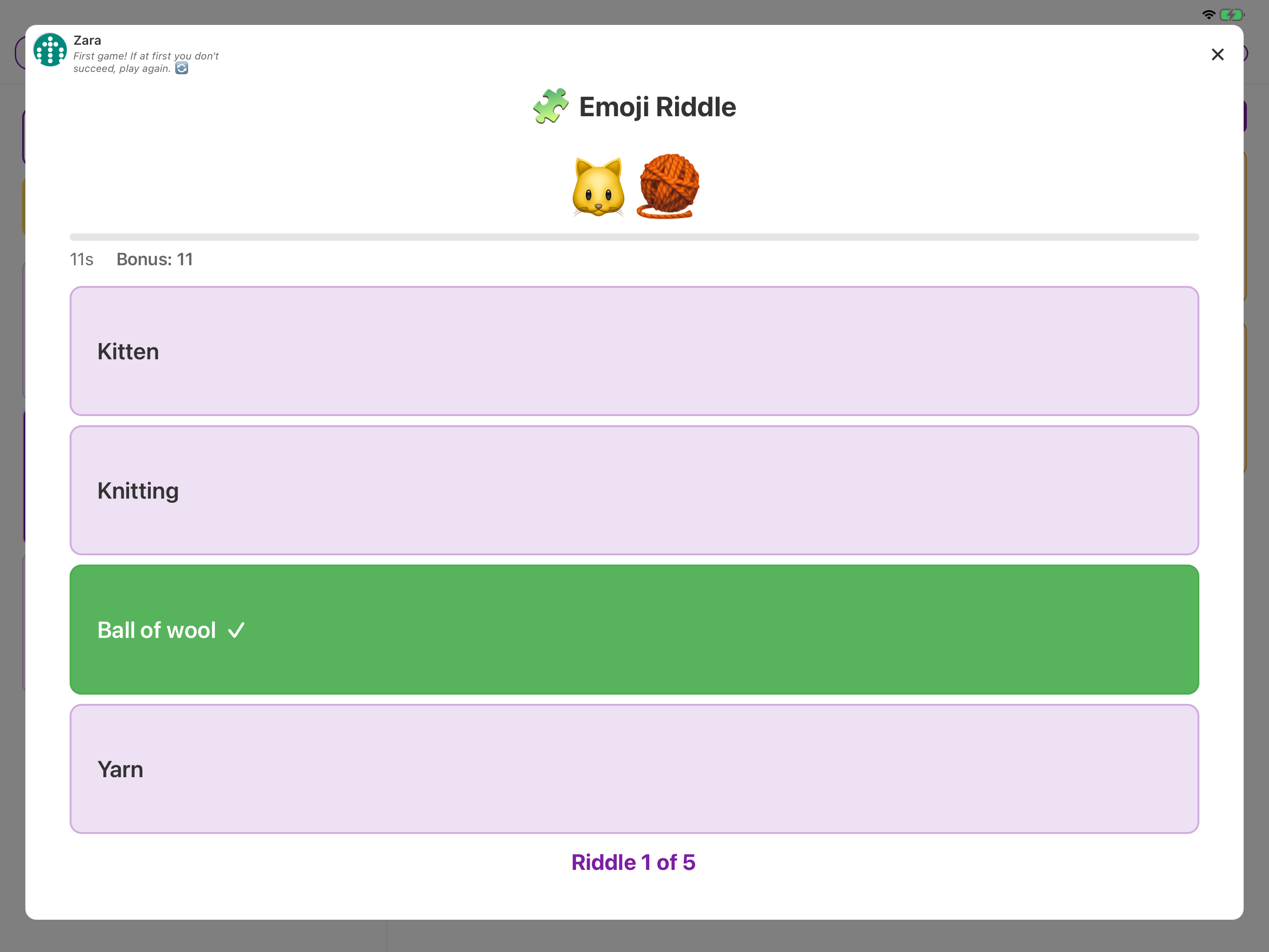 Emoji Riddle — guess the phrase from a row of emojis